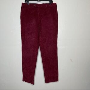 BROOKS BROTHERS MILANO CORDUROY BURGUNDY REFULAR FIT PANTS SZ35/32